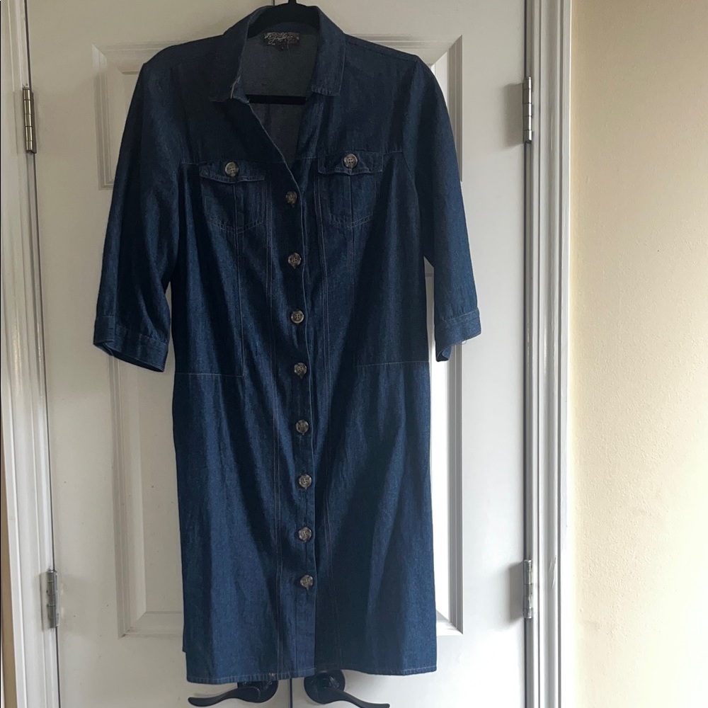 Denim Button-Down Dress